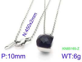 Stainless Steel Stone & Crystal Necklace