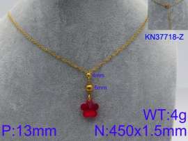 Stainless Steel Stone & Crystal Necklace