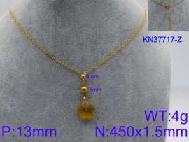 Stainless Steel Stone & Crystal Necklace
