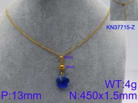 Stainless Steel Stone & Crystal Necklace