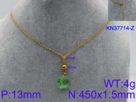 Stainless Steel Stone & Crystal Necklace
