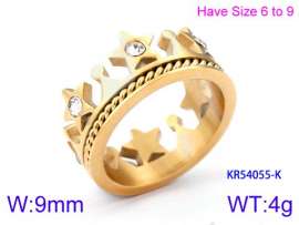 Stainless Steel Stone&Crystal Ring