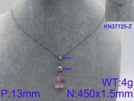 Stainless Steel Stone & Crystal Necklace