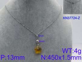 Stainless Steel Stone & Crystal Necklace