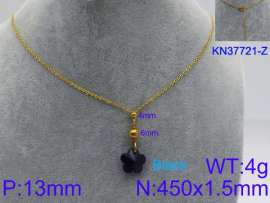 Stainless Steel Stone & Crystal Necklace