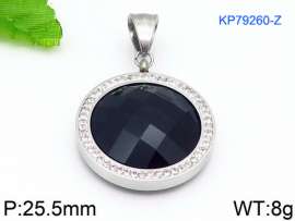 Stainless Steel Stone & Crystal Pendant