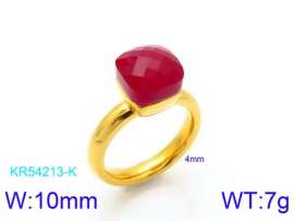 Stainless Steel Stone&Crystal Ring