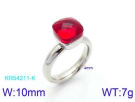 Stainless Steel Stone&Crystal Ring