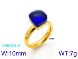 Stainless Steel Stone&Crystal Ring