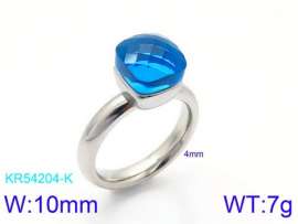 Stainless Steel Stone&Crystal Ring