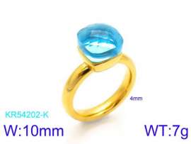 Stainless Steel Stone&Crystal Ring