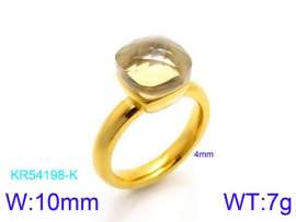 Stainless Steel Stone&Crystal Ring