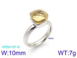 Stainless Steel Stone&Crystal Ring