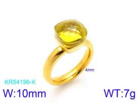 Stainless Steel Stone&Crystal Ring