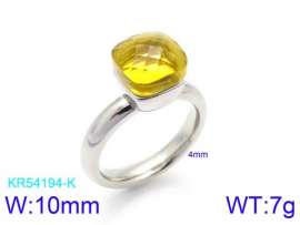Stainless Steel Stone&Crystal Ring