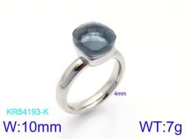Stainless Steel Stone&Crystal Ring