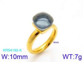 Stainless Steel Stone&Crystal Ring