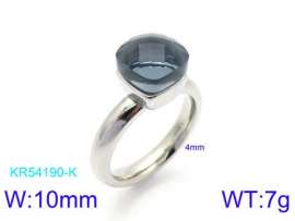 Stainless Steel Stone&Crystal Ring