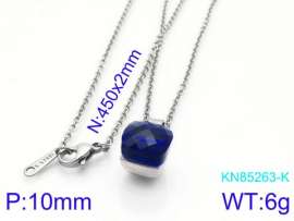 Stainless Steel Stone & Crystal Necklace