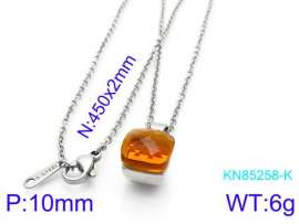 Stainless Steel Stone & Crystal Necklace