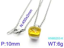 Stainless Steel Stone & Crystal Necklace