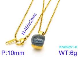 Stainless Steel Stone & Crystal Necklace