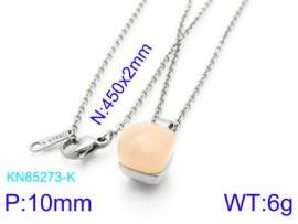 Stainless Steel Stone & Crystal Necklace