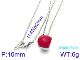 Stainless Steel Stone & Crystal Necklace