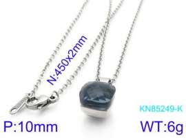 Stainless Steel Stone & Crystal Necklace