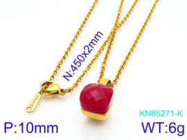 Stainless Steel Stone & Crystal Necklace