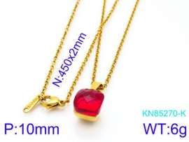 Stainless Steel Stone & Crystal Necklace
