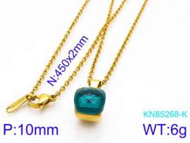 Stainless Steel Stone & Crystal Necklace