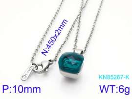 Stainless Steel Stone & Crystal Necklace