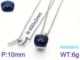 Stainless Steel Stone & Crystal Necklace