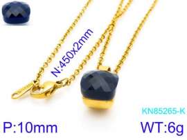 Stainless Steel Stone & Crystal Necklace