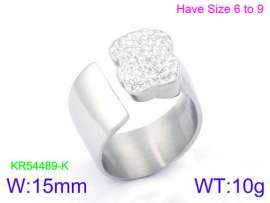 Stainless Steel Stone&Crystal Ring