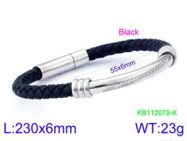 Stainless Steel Leather Bracelet