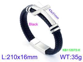 Stainless Steel Leather Bracelet