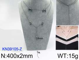 Stainless Steel Stone & Crystal Necklace