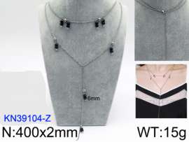 Stainless Steel Stone & Crystal Necklace
