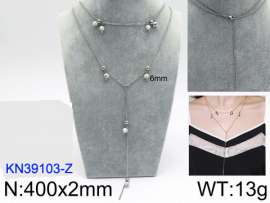 Stainless Steel Stone & Crystal Necklace