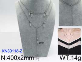 Stainless Steel Stone & Crystal Necklace