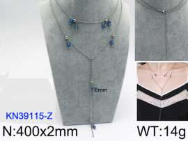 Stainless Steel Stone & Crystal Necklace