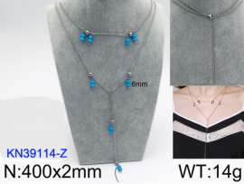 Stainless Steel Stone & Crystal Necklace