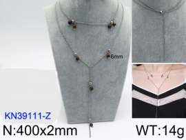Stainless Steel Stone & Crystal Necklace