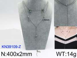 Stainless Steel Stone & Crystal Necklace