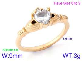 Stainless Steel Stone&Crystal Ring