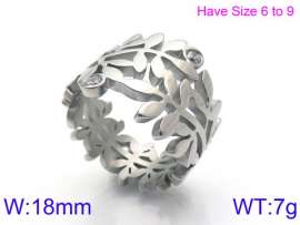 Stainless Steel Stone&Crystal Ring