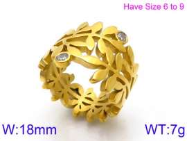 Stainless Steel Stone&Crystal Ring