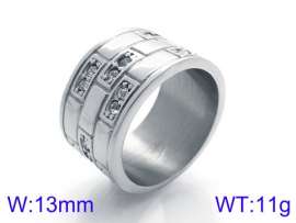 Stainless Steel Stone&Crystal Ring